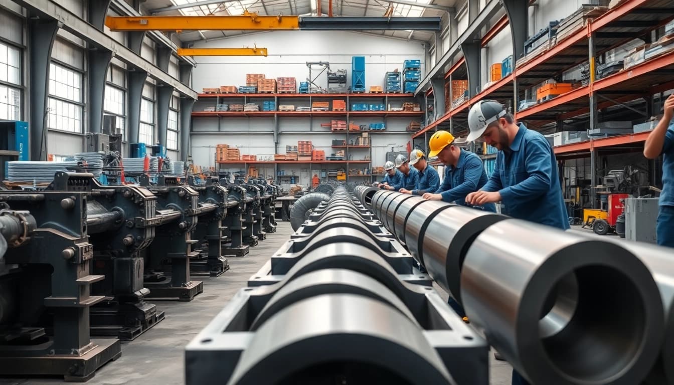 Steel fabricators near me constructing custom metal structures with precision in an industrial setting.