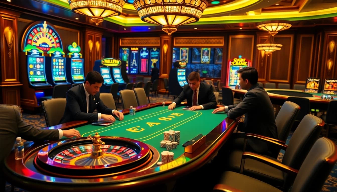S8 gamblers cheering at a luxurious online casino experience.