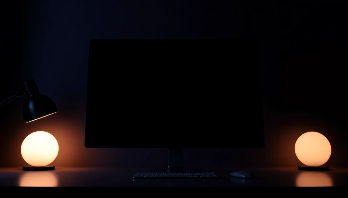 Display of pantalla negra on a sleek computer screen, emphasizing focus and clarity.