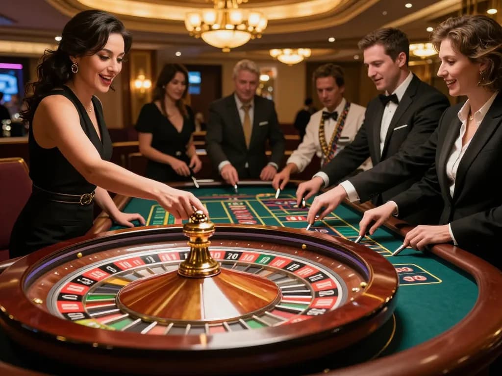 Players at J188 casino experience the excitement of roulette in a vibrant setting.