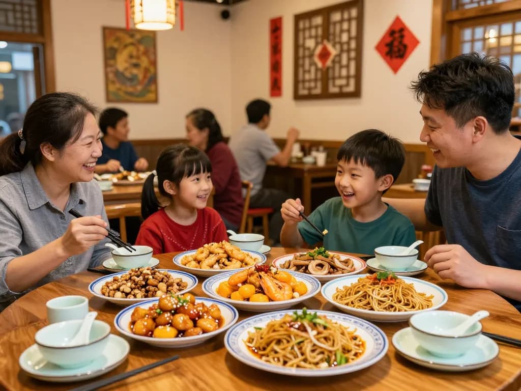 Delicious family dining at Moorpark Chinese restaurant featuring dishes like Walnut Crispy Shrimp and Orange Chicken, 88Pulsa related dining experience.