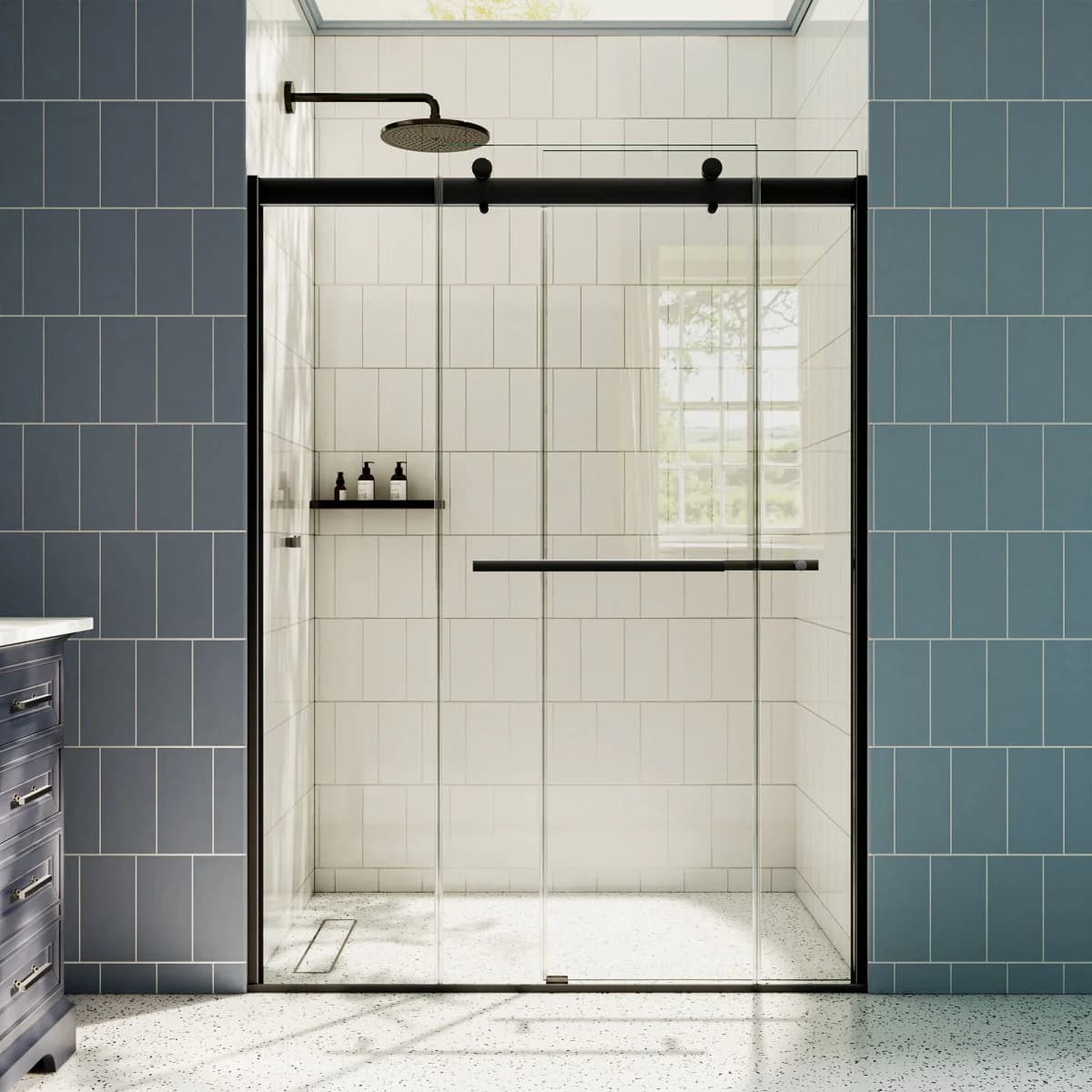 How a Shower Door Black Frame Elevates Bathroom Aesthetics