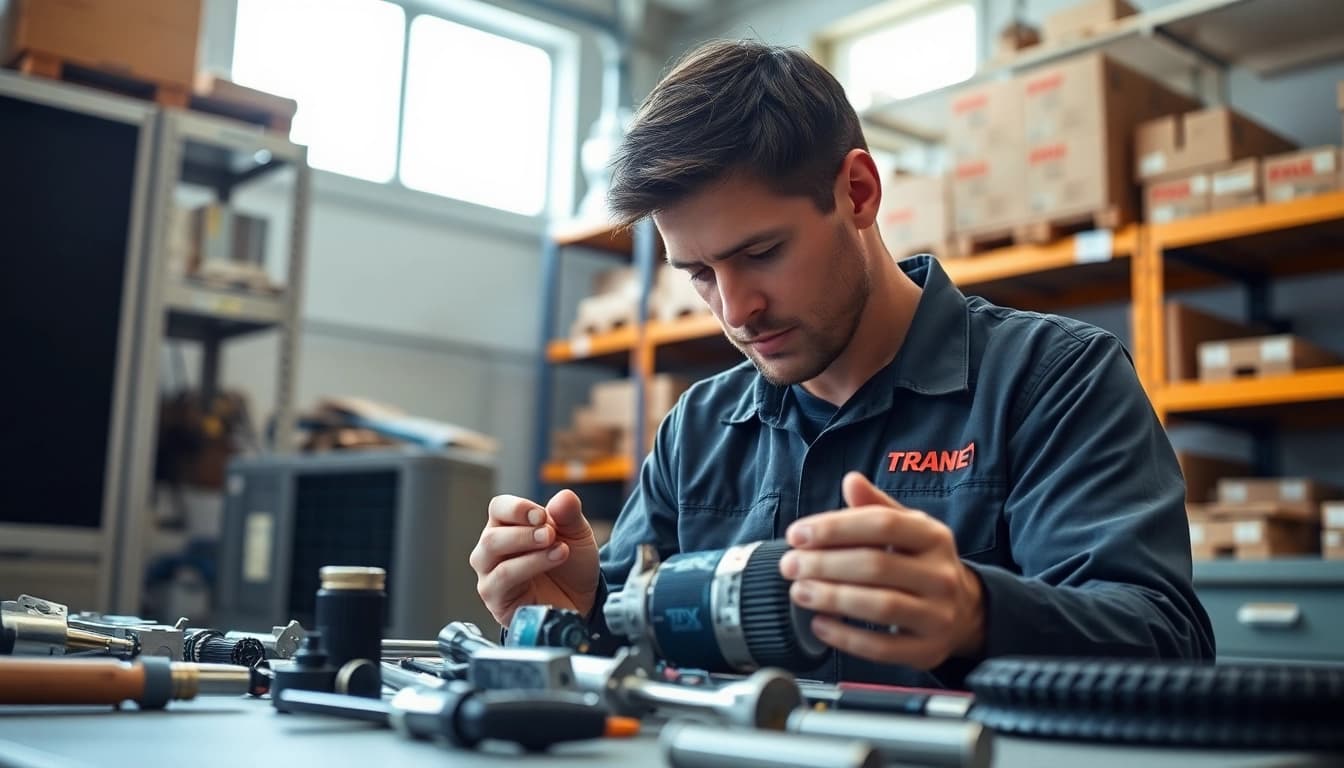 Find high-quality Trane parts dealer near me with expert technicians showcasing precision service.