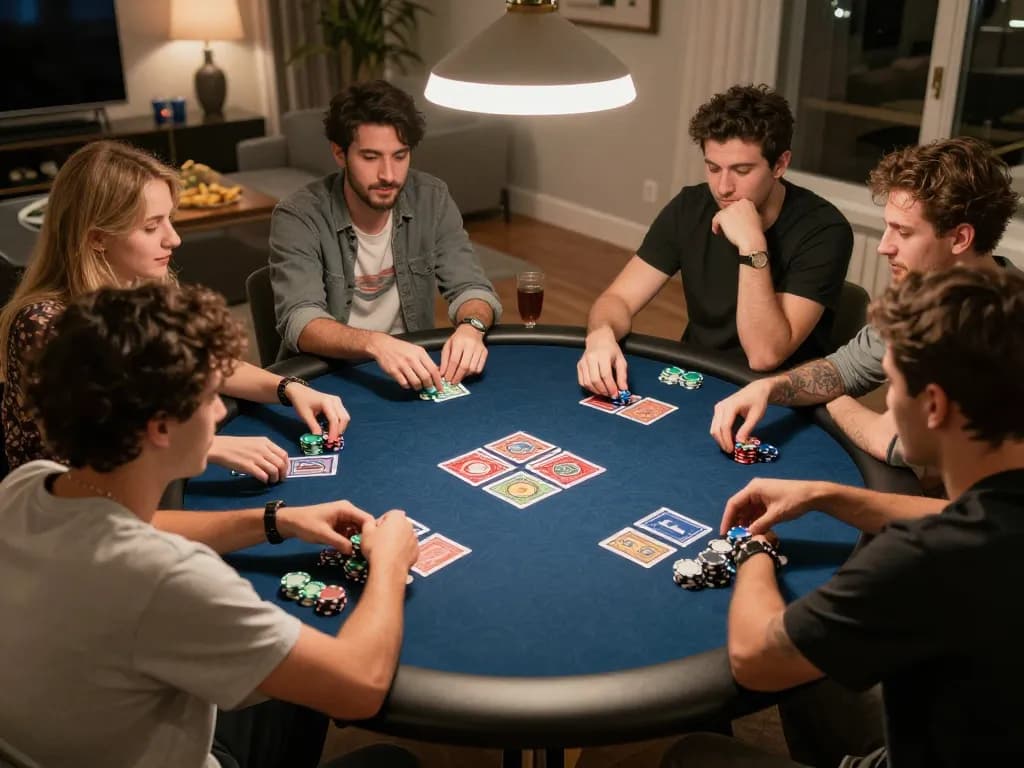 Engaging players in a friendly poker night featuring the gg88 link gameplay experience, showcasing strategy and excitement