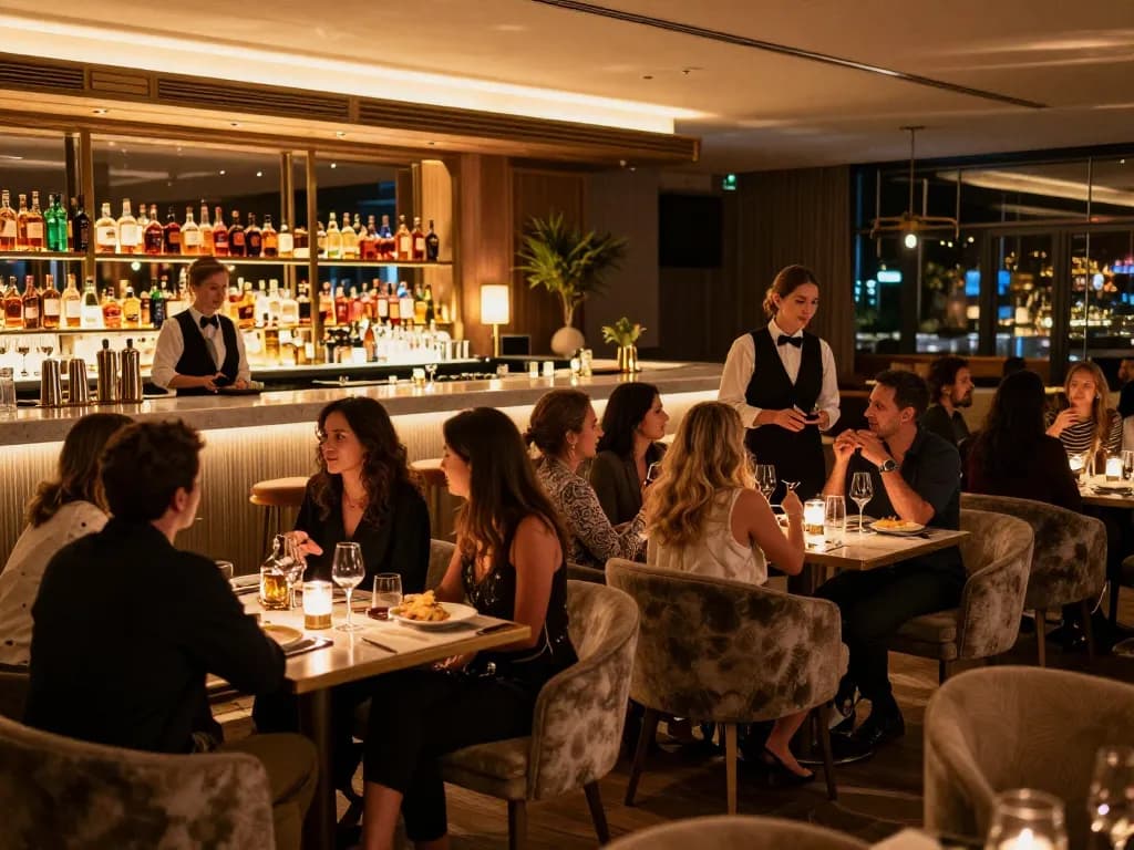 강남쩜오 guests enjoying premium service in a luxurious entertainment venue