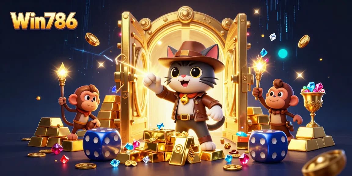 Win786 invites players to explore a vibrant casino treasure world amidst exciting golds and jewels.