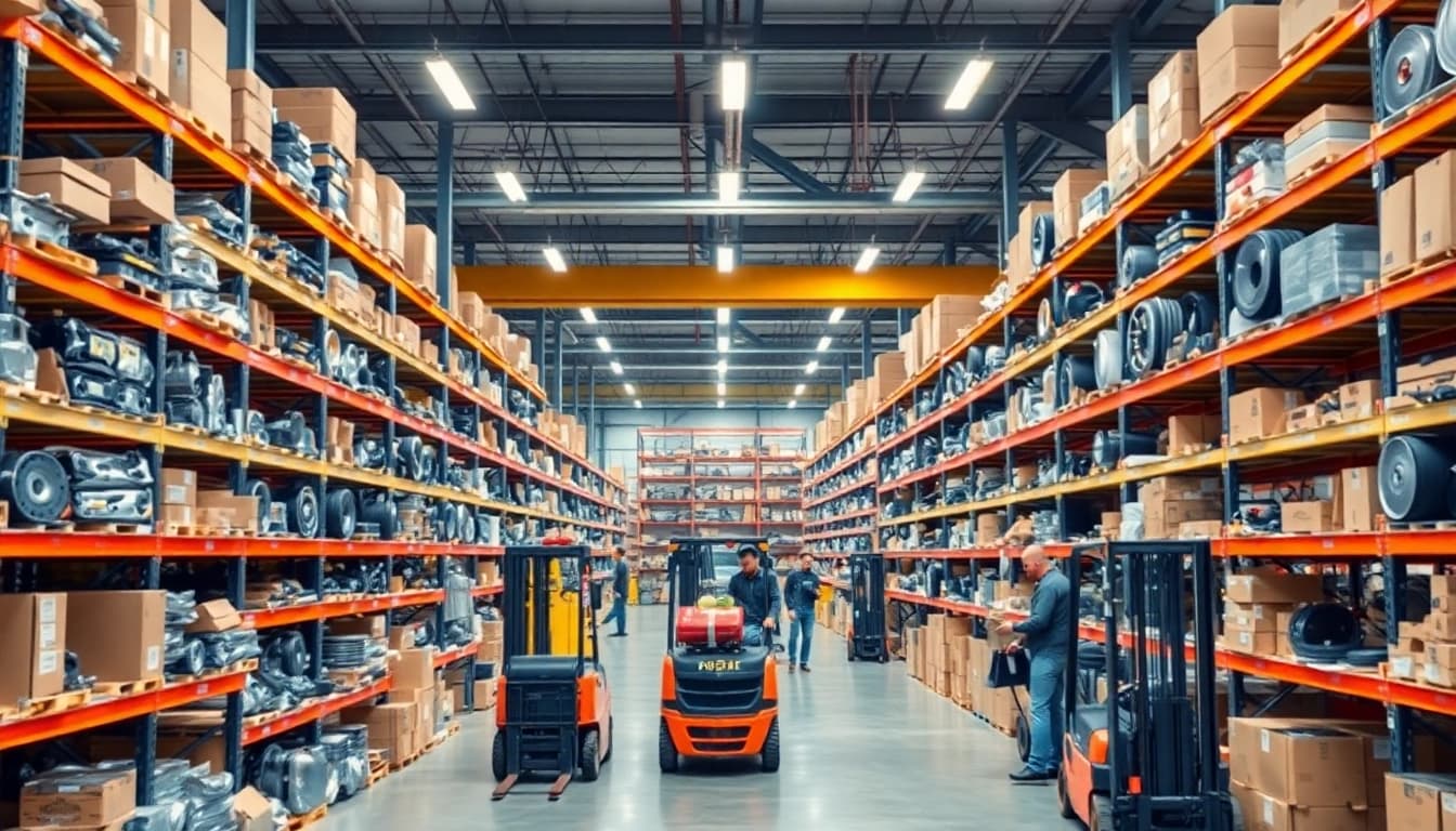 Showcase of automotive OEM parts at https://factoryoemsupply.com/ in a bright warehouse environment.