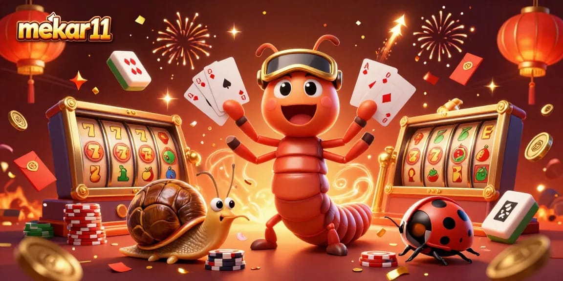 Experience vibrant gaming action with mekar11's unique slot features and engaging characters.