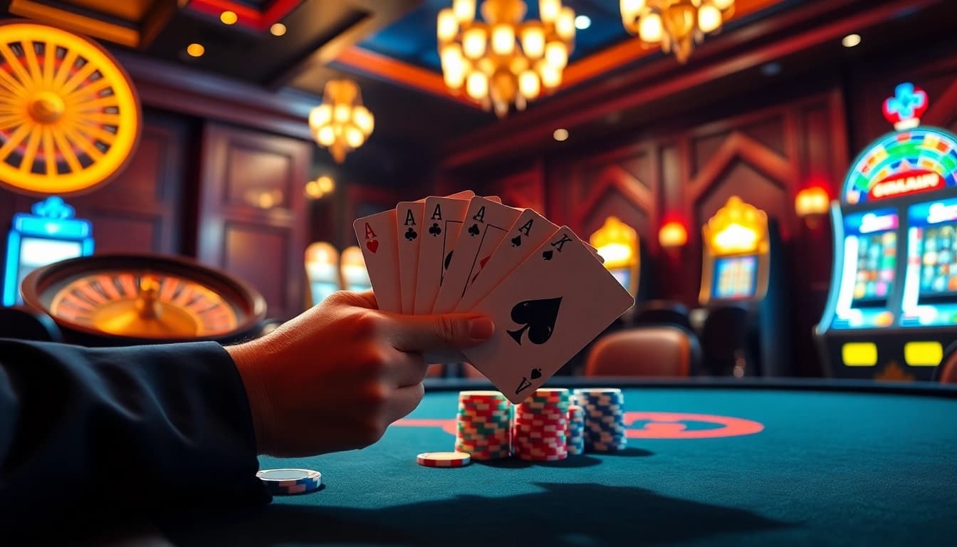 RR88 showcases a lively poker game, highlighting betting excitement and strategic gameplay.