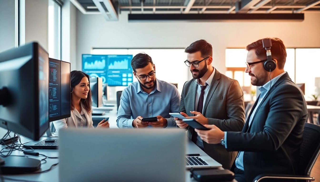 Access managed it services near me with a professional IT team collaborating in a modern office.