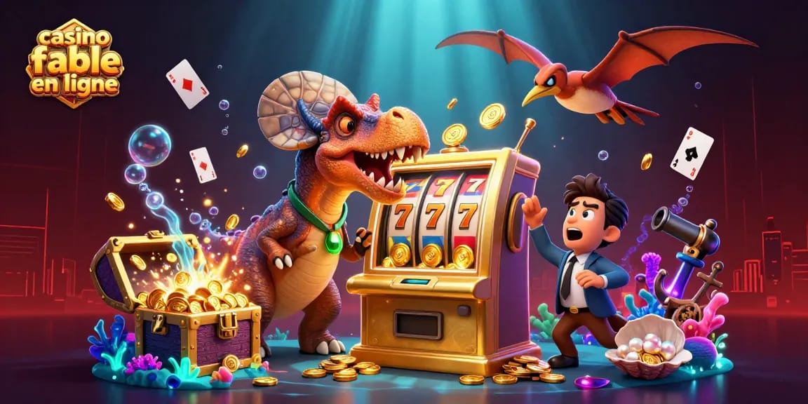 Profitez des gains avec un casino fiable en ligne illustré par un pachycéphalosaurus et une machine à sous.