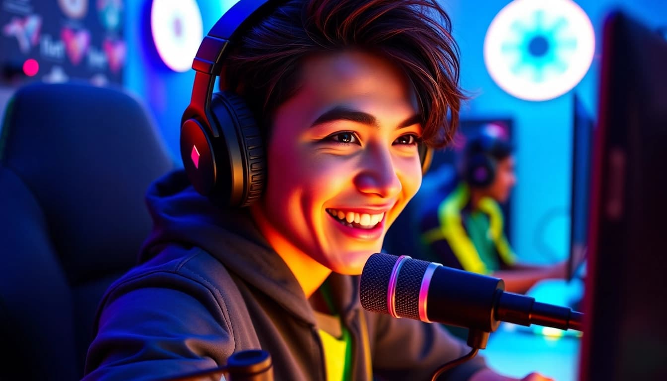 MV88 microphone featured in an exciting gaming setup, capturing crisp audio.