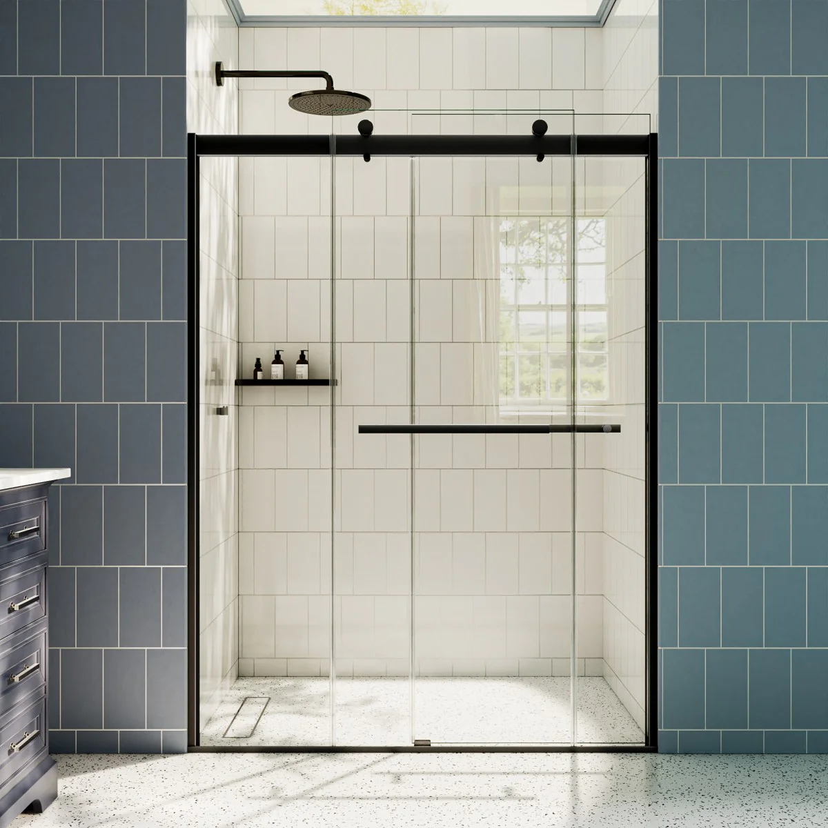 How a Shower Door Black Frame Elevates Bathroom Aesthetics