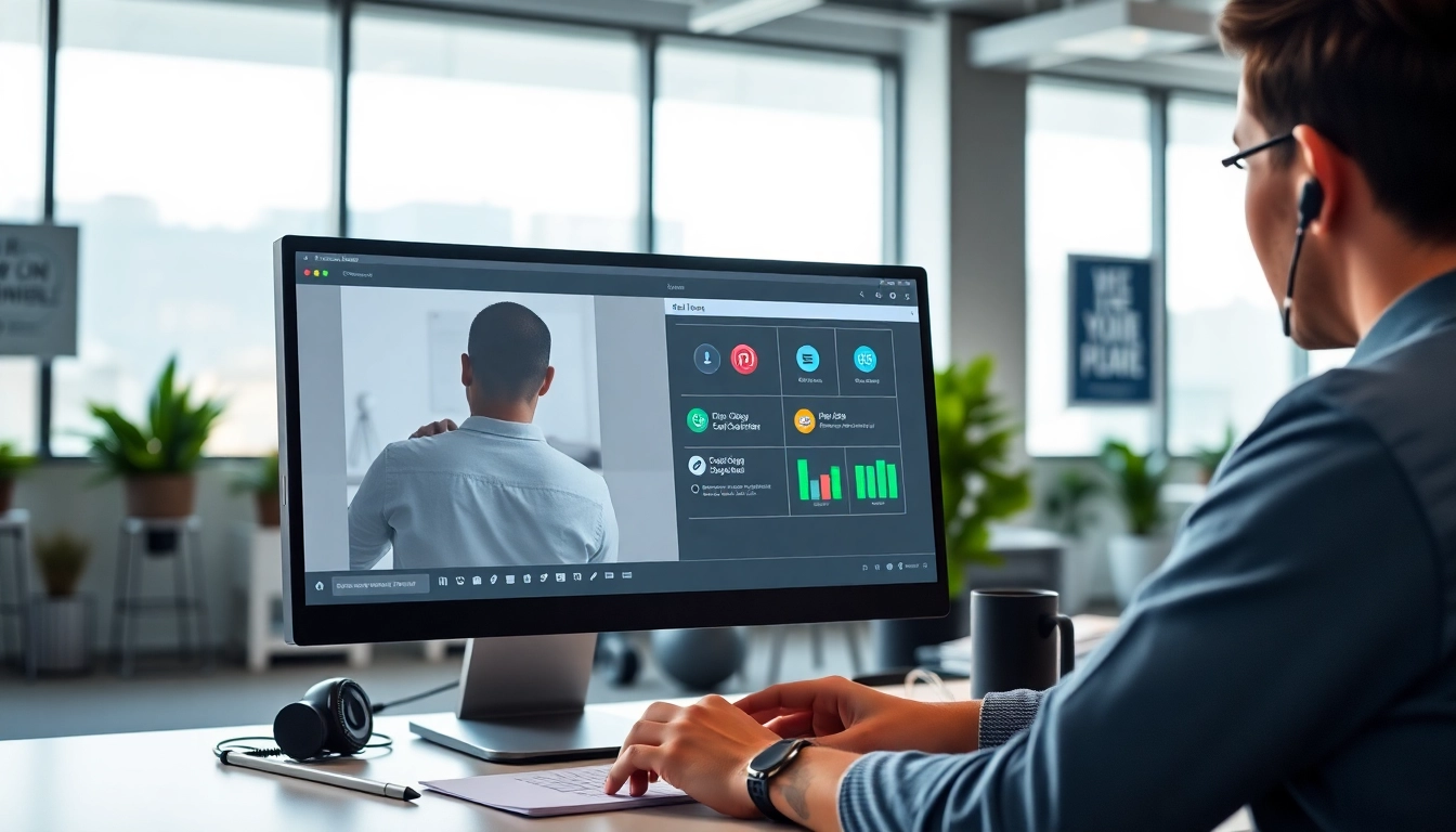 Enhance customer service with call centre software in a modern office setting, showcasing professionalism.