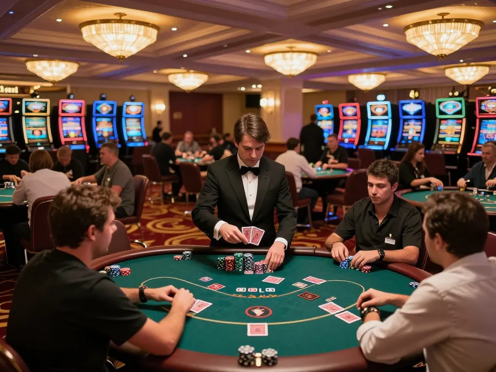 Experience the thrill of 789 win as players engage in strategic poker action in a luxurious casino.
