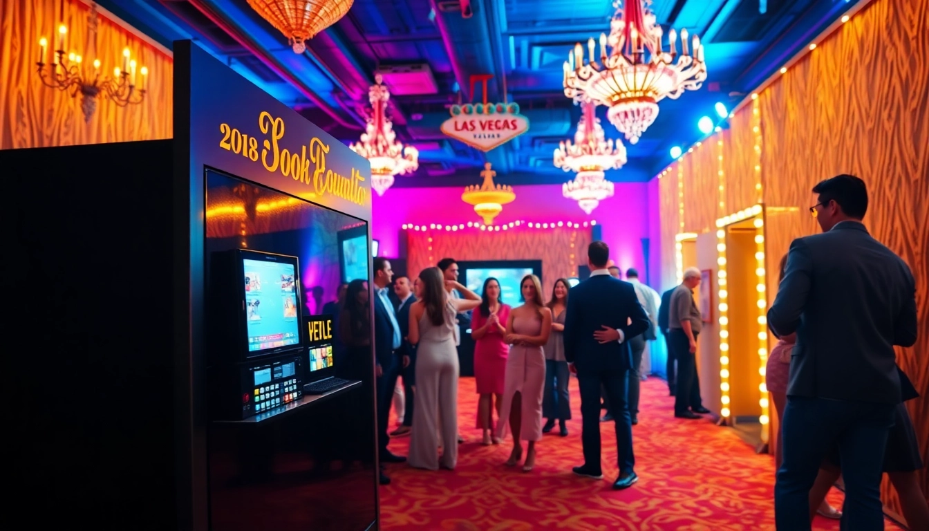Engaged guests enjoying Photo Booth Rentals Las Vegas with vibrant props and joyful ambiance.
