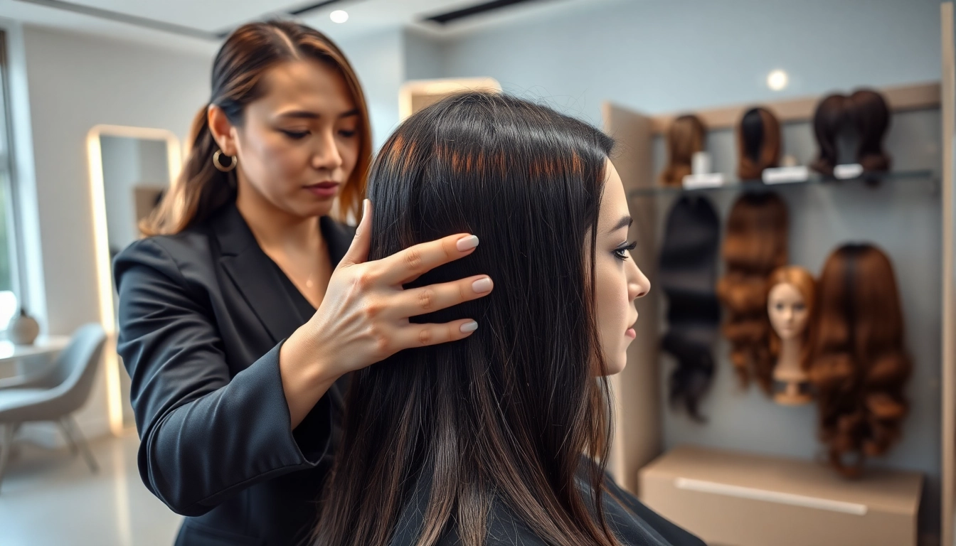 Ace of Fades 212 professional hair replacement service with a skilled stylist at work