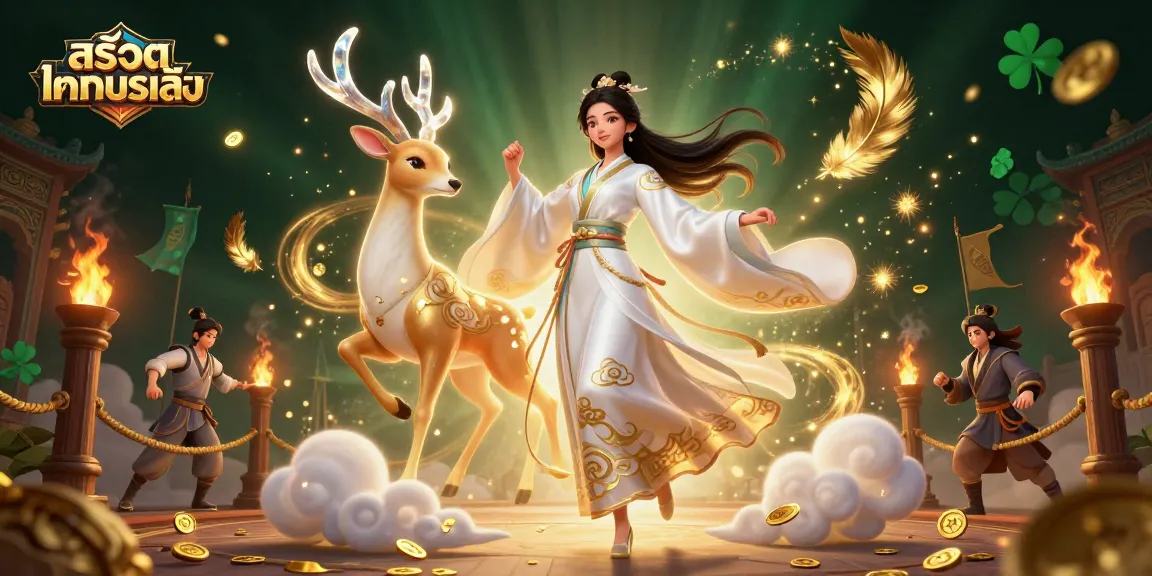 Engage in สล็อตทดลองเล่น with a stunning 3D casino scene featuring magical elements and immersive gameplay.