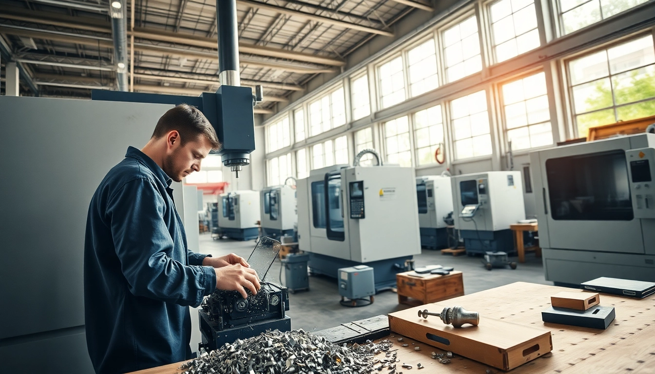 Chiheng Custom CNC Machining process showing skilled technician at work in a modern workshop.