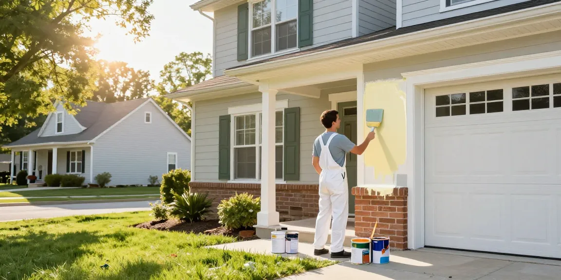Painters in Polk County IA transforming a residential home with vibrant exterior paint, showcasing quality craftsmanship and care.