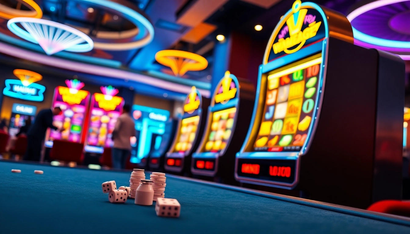 Players enjoying a pragmatic slot game in an upscale casino environment, surrounded by vibrant visuals and engaging play.