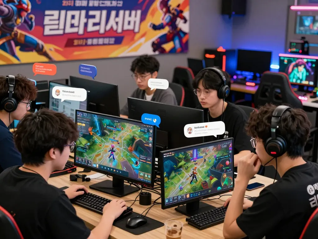 활발한 온라인 게임 포럼에서 리니지프리서버에 대해 논의하는 참여한 사용자들.