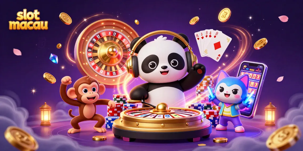 Engage in the excitement of slot macau with vibrant characters and casino elements