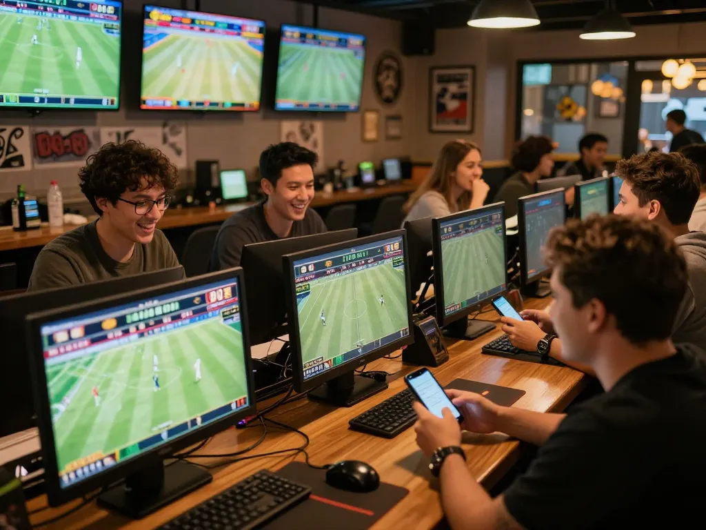 Experience the thrill of rr 88 sports betting environment with bettors engaged in live gaming excitement