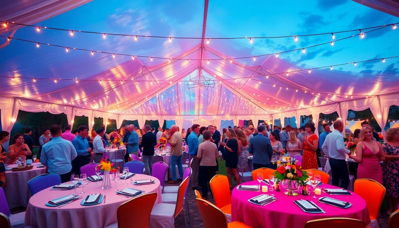 Celebrate with elegant party rentals near me at a vibrant outdoor event.