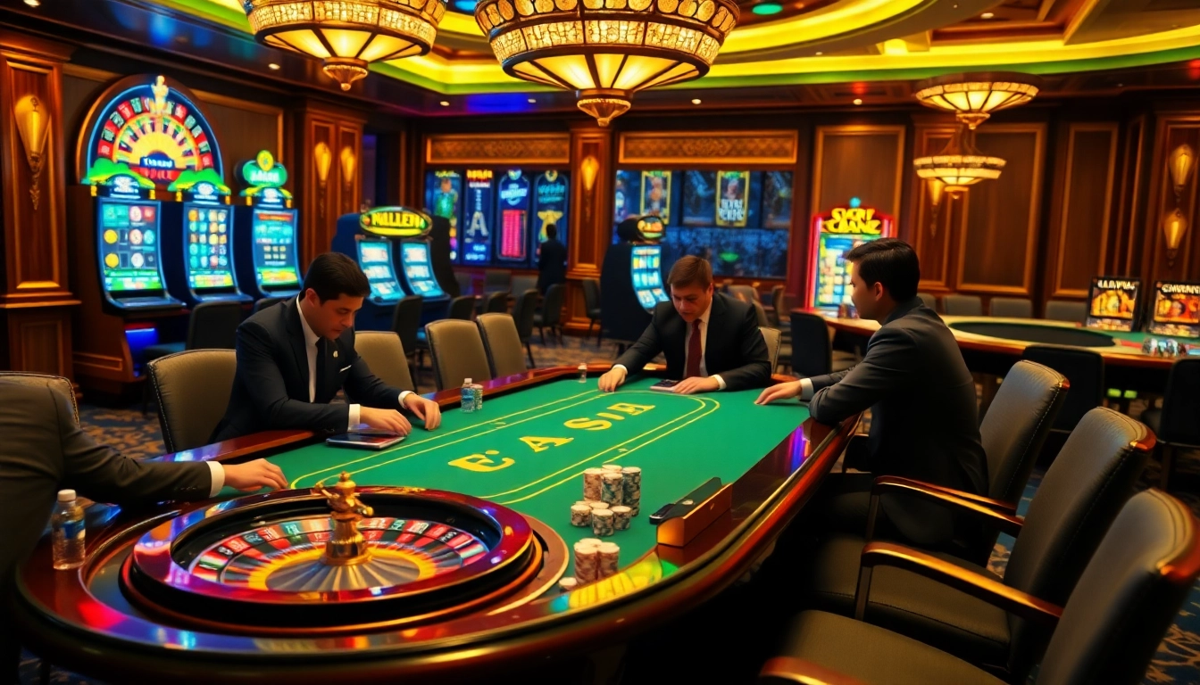 S8 gamblers cheering at a luxurious online casino experience.