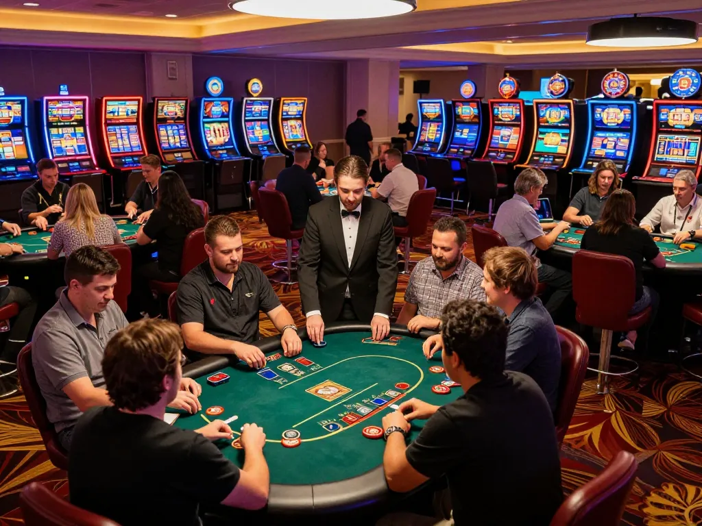 Exciting casino atmosphere with players engaging in betting on giường bệnh nhân strategies at vibrant tables.