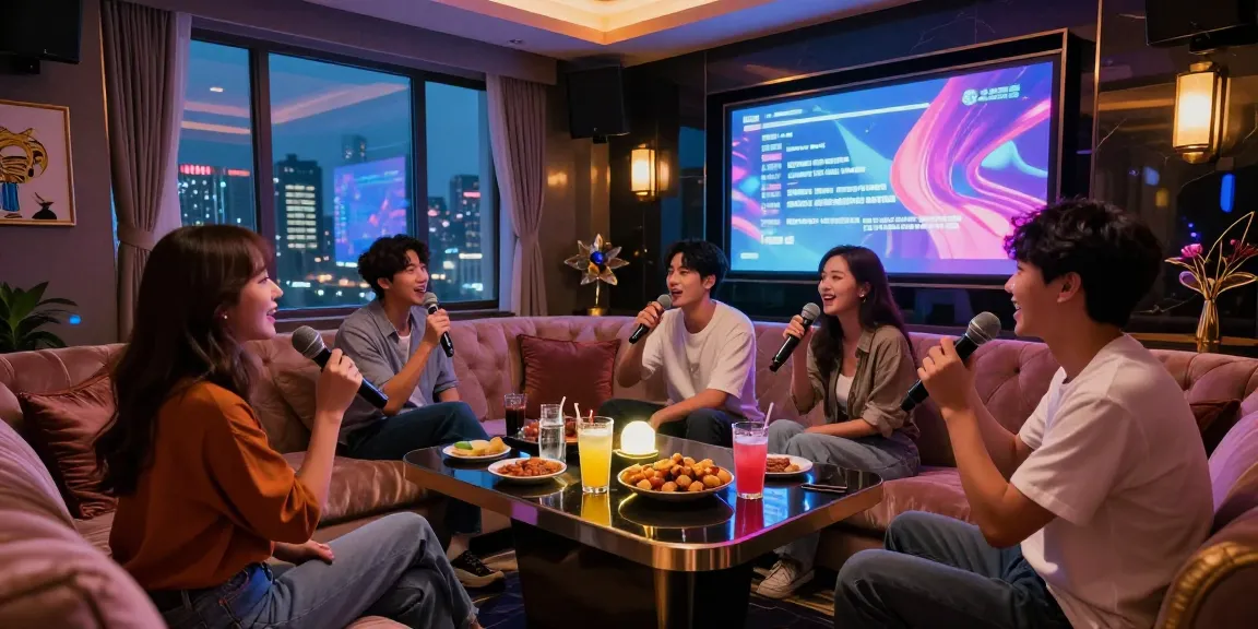 강남가라오케 정찰제 시스템을 체험하는 현대적인 프라이빗 공간 모습