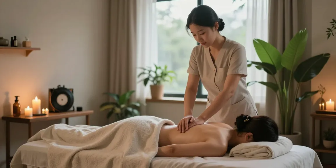논현동마사지 전문 스파에서 편안한 분위기의 마사지 진행 중 모습