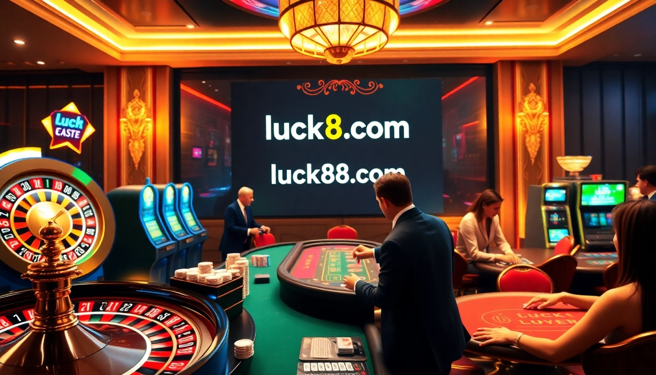 Trải nghiệm cảm giác hồi hộp khi cá cược với https://luck8.com tại một casino sôi động với roulette và poker.