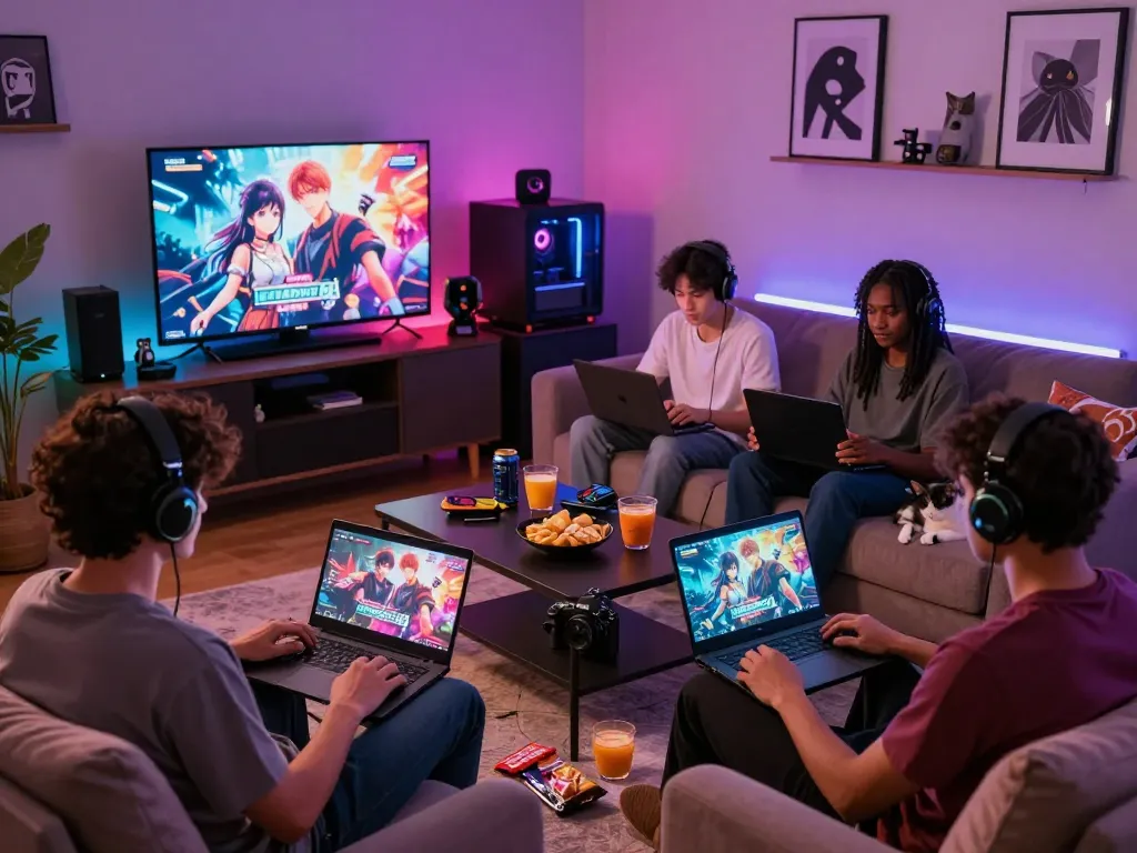 Players enjoying engaging xxx games in a cozy gaming room with vibrant lights.