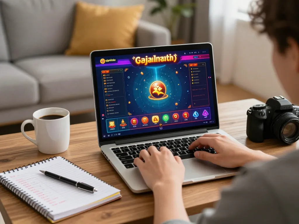 Engaging with the Gajah Toto platform for online gaming in a cozy home setting.
