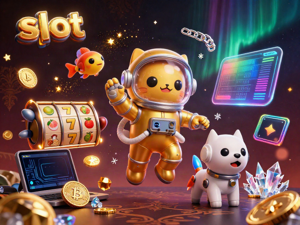 Spin the slot reels with our astronaut cat and robot dog companions in a cosmic adventure.