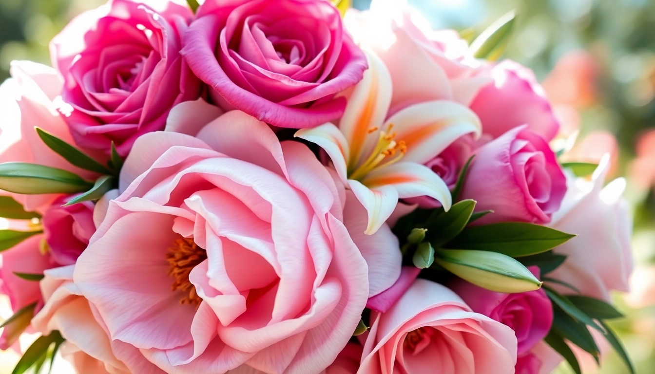 Showcase beautiful wedding flowers in a romantic arrangement with roses and peonies.