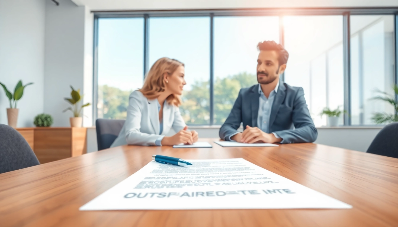Discussing Family Law Financial Agreements with legal documents in a modern office setting.