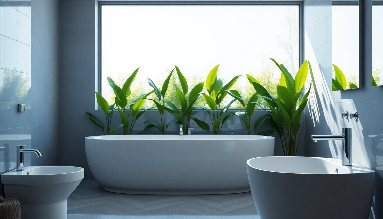 Installieren von sonni sanitär Produkten in einem modernen Badezimmer mit eleganten Armaturen.