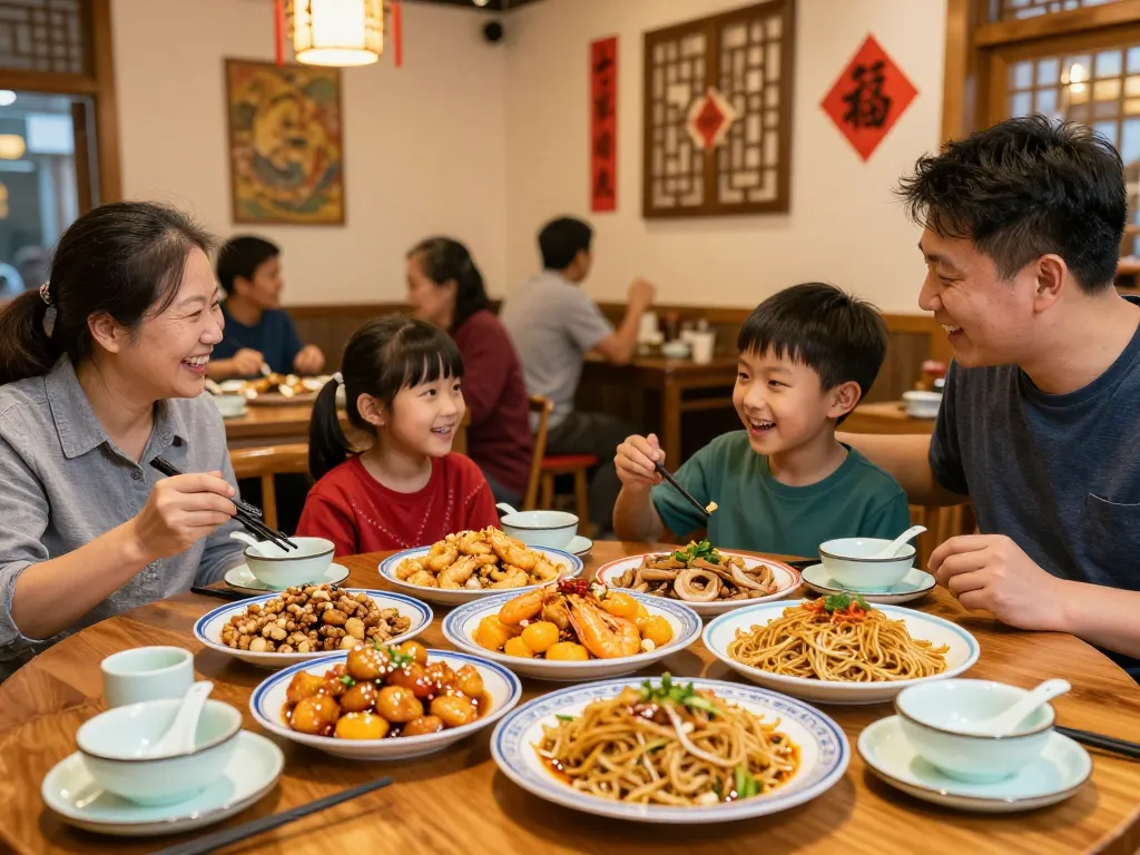Delicious family dining at Moorpark Chinese restaurant featuring dishes like Walnut Crispy Shrimp and Orange Chicken, 88Pulsa related dining experience.