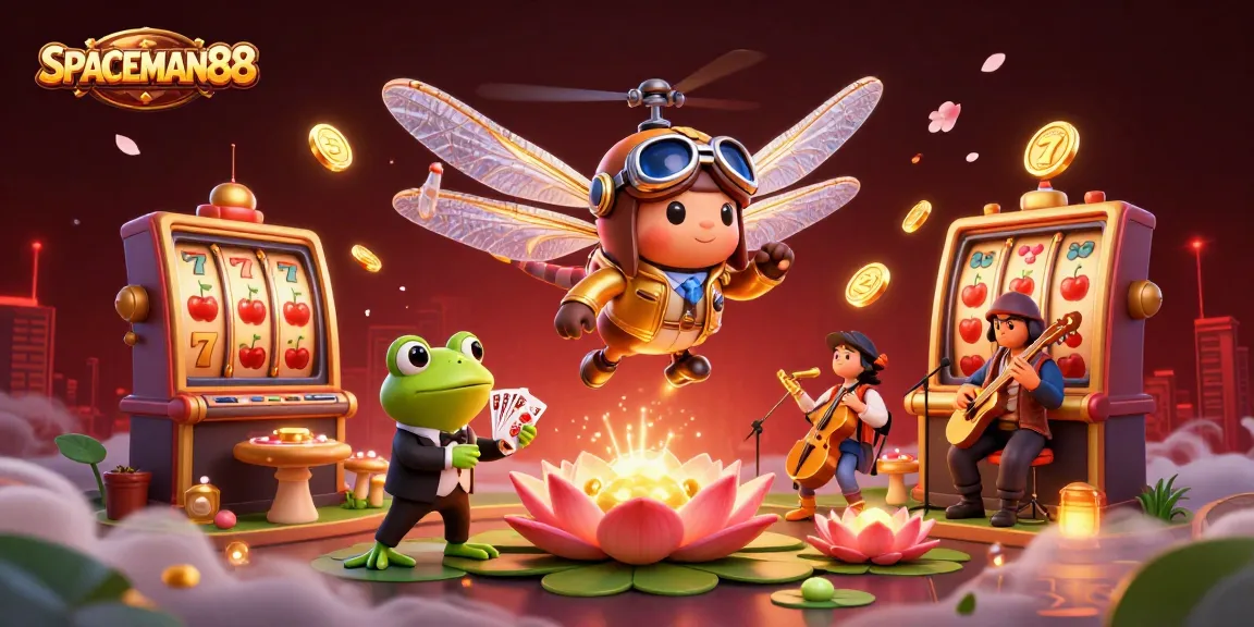 Engage with SPACEMAN88's vibrant casino action featuring slots, lively characters, and dynamic elements.