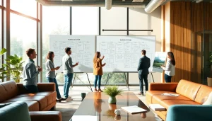 Good Wolf Marketing team brainstorming innovative strategies in a modern office.