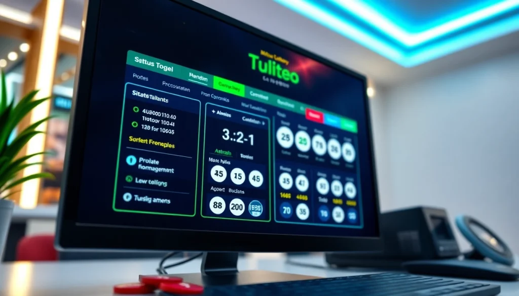 Menggambarkan situs togel dengan antarmuka permainan online yang interaktif dan menarik.