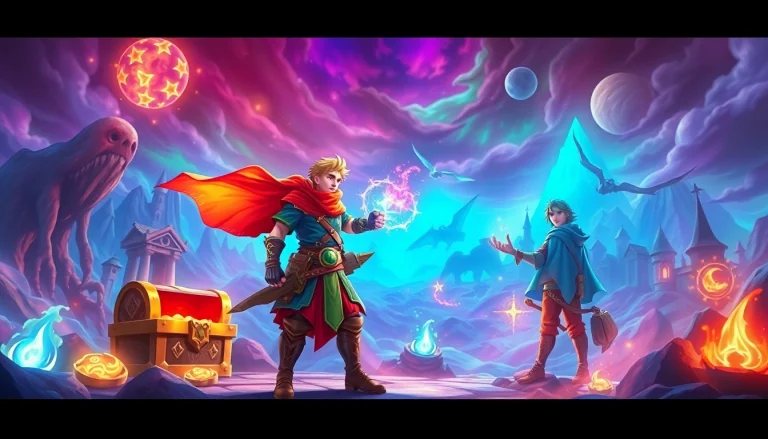 Menatap permainan dengan penuh semangat di hakim4d alternatif game, menampilkan karakter berwarna-warni dan efek sihir.