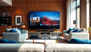 Watch high-quality content on the iron tv pro setup in a stylish living room.