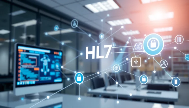 Interaktive HL7 Interface-Datenvisualisierung mit vernetzten medizinischen Anwendungen.