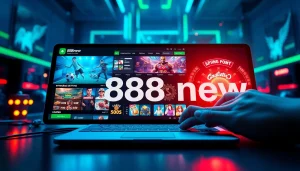 Experience cutting-edge gaming with 888new's modern interface showcasing vibrant games and secure transactions.