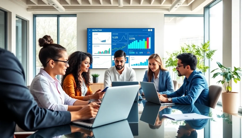 Analyze marketing data on https://rr88rd.com/ with a dedicated team in a high-tech office setting.