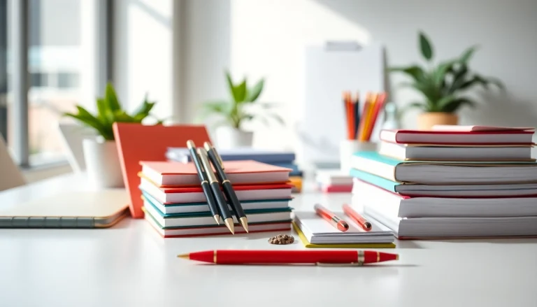 Showcasing quality stationery suppliers uk products on a modern office desk for effective organization.